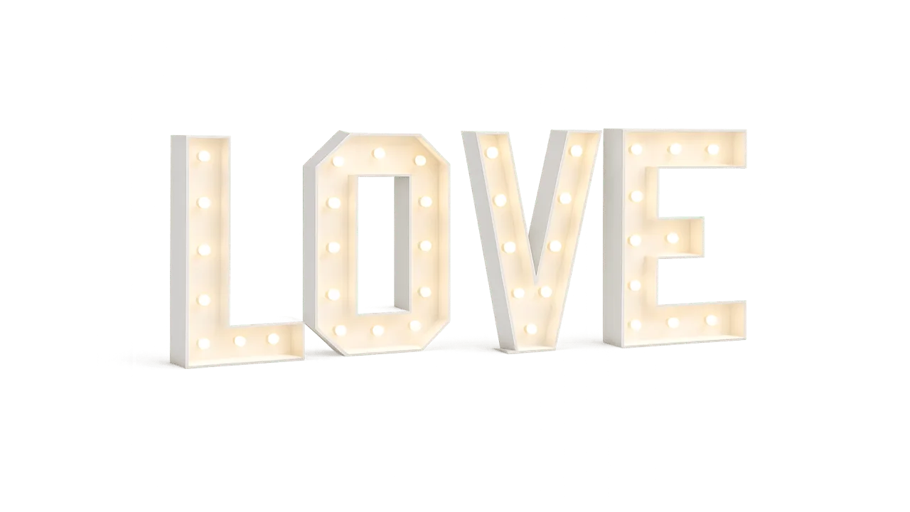 Beleuchteter LOVE-Aufsteller